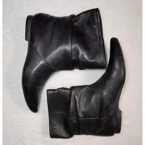Cathy Jean Vintage 90s Ankle Slouch Boots Size 6 Black Leather
